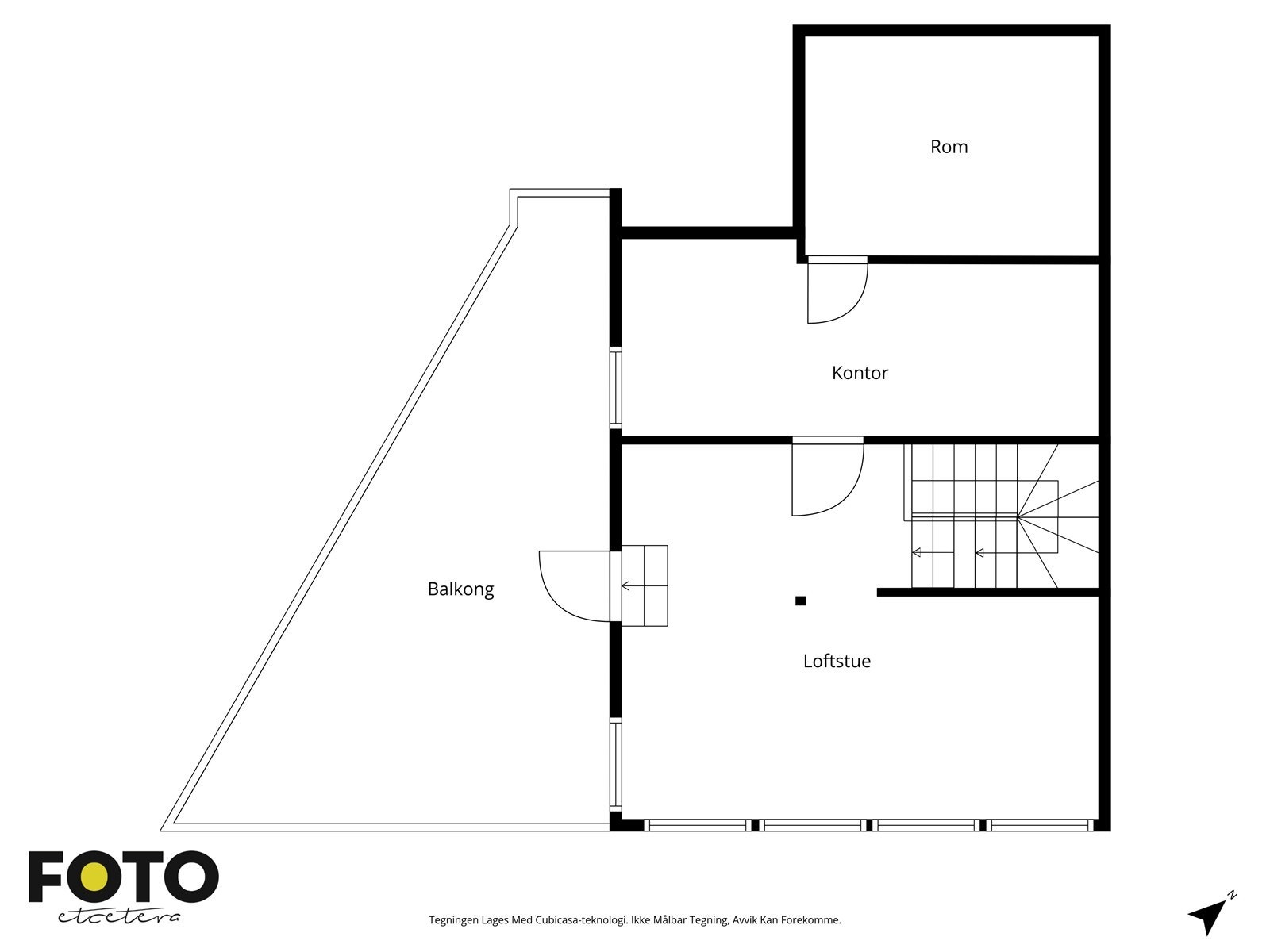 Veiledende plantegning av loft, ikke målbar. Galleribilde