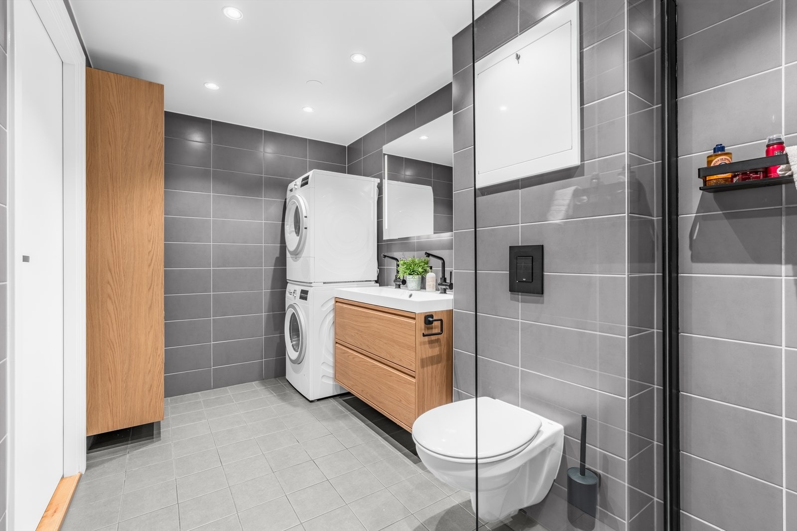 Det er opplegg for vaskemaskin. Galleribilde