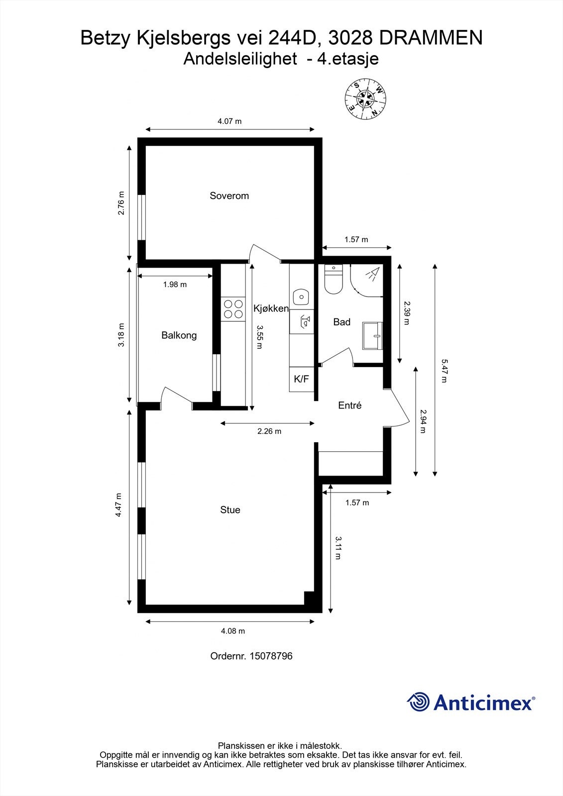 Plantegning-Andelsleilighet - 4.etasje. Galleribilde