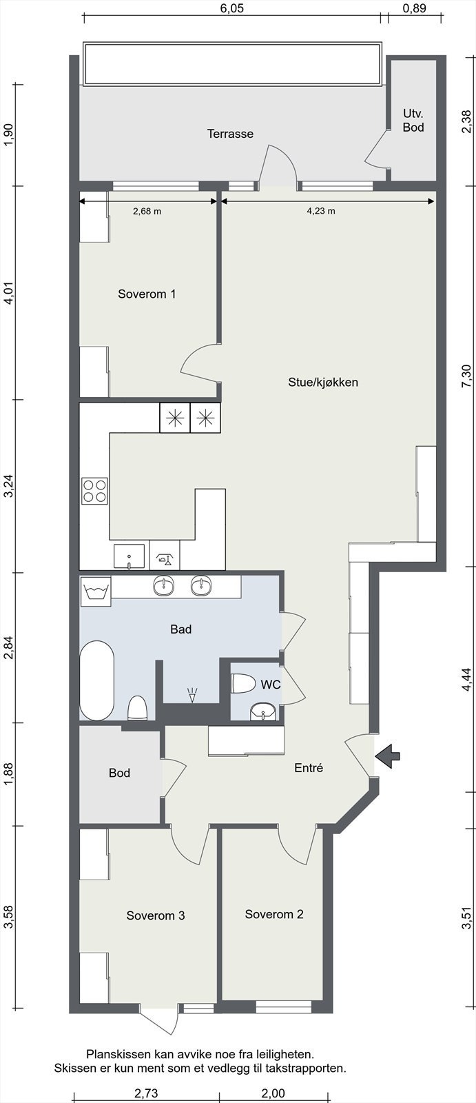 Plantegning fra takstmann Galleribilde