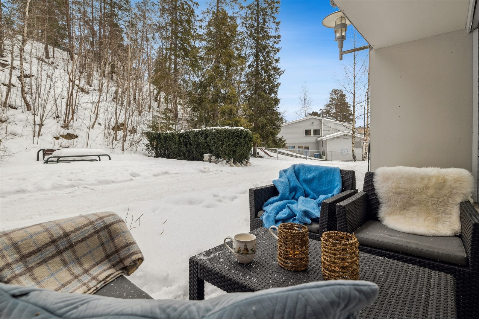 Her kan man nyte morgensolen på sommeren. Galleribilde