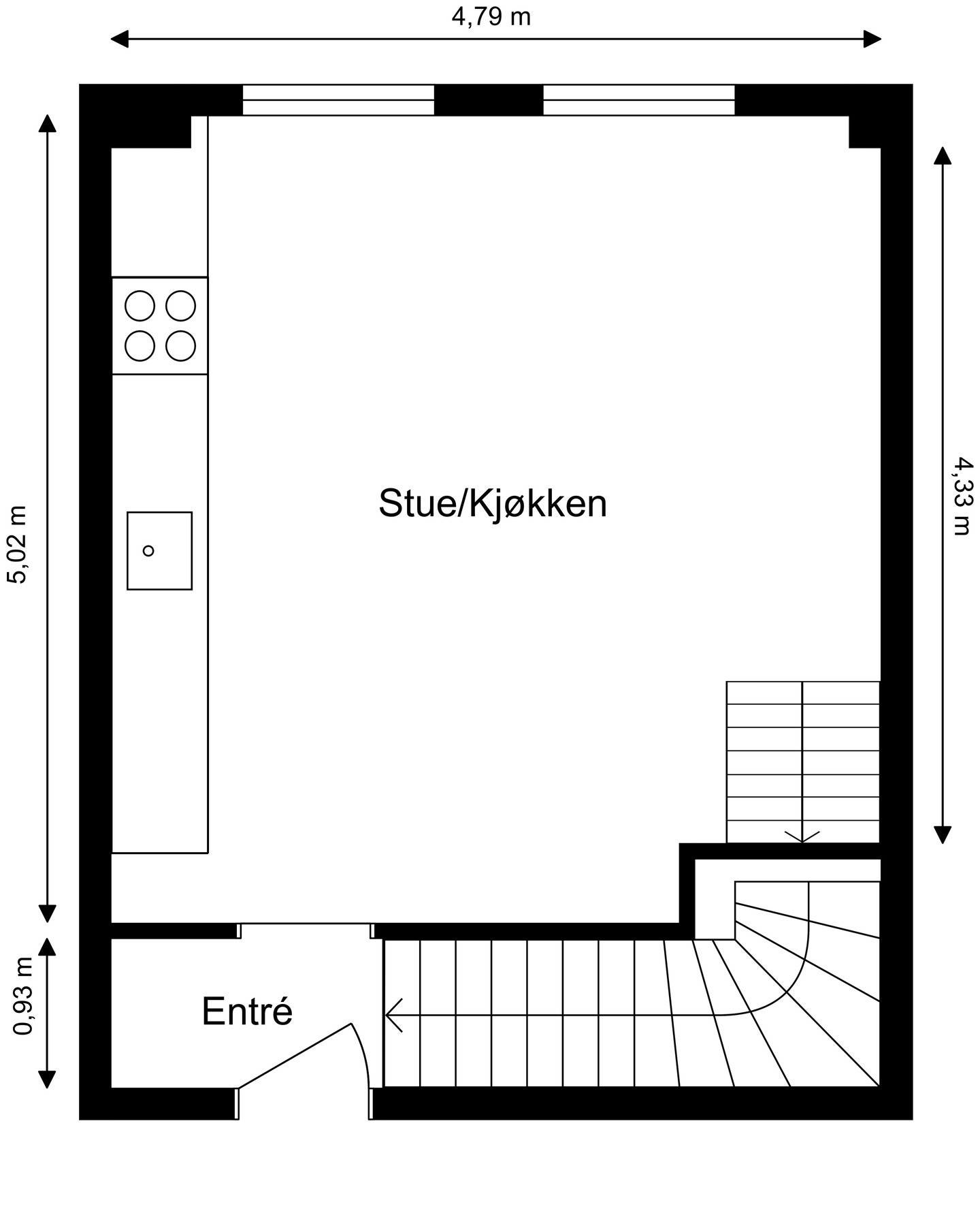 Boligens plantegning - 1. etasje. Galleribilde