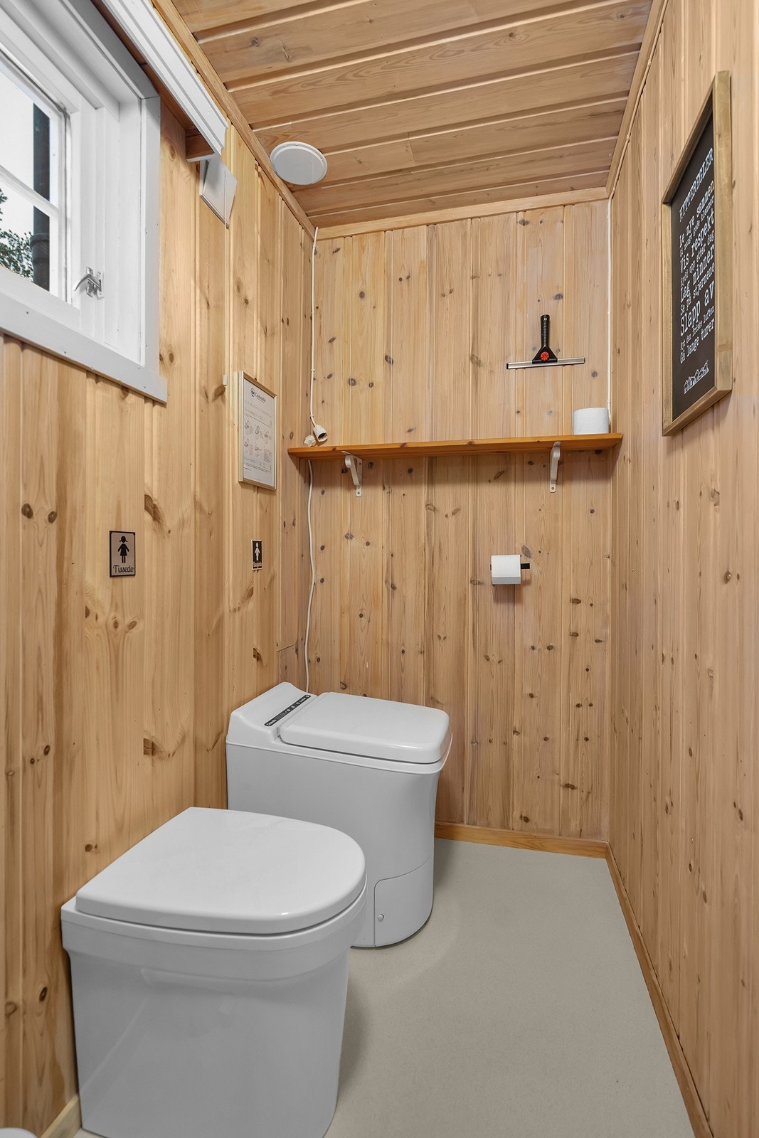 Det er et Cinderella forbrennings toalett og ett pissoar Galleribilde