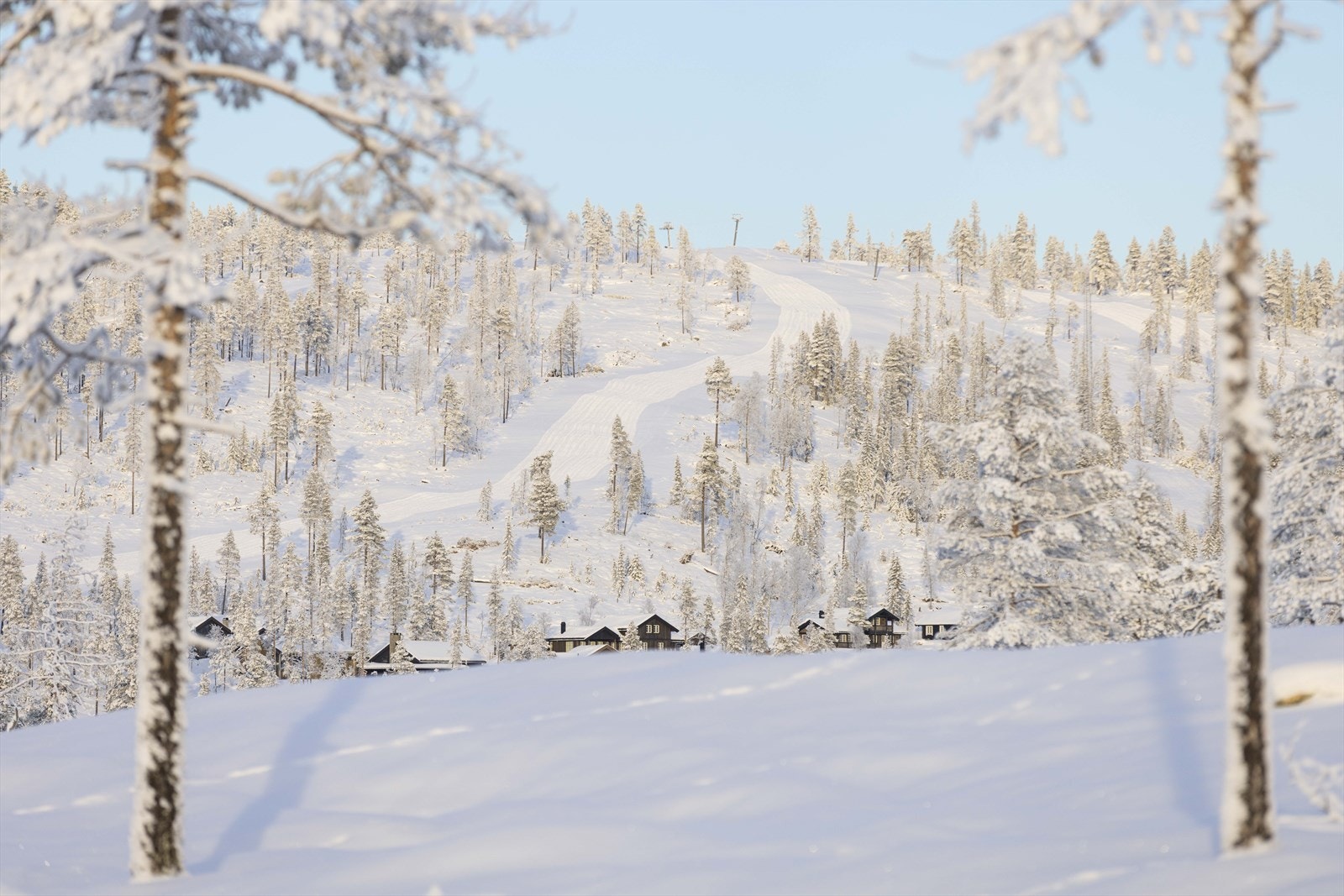 Utsikt mot alpinbakken fra Sprenåsen Galleribilde