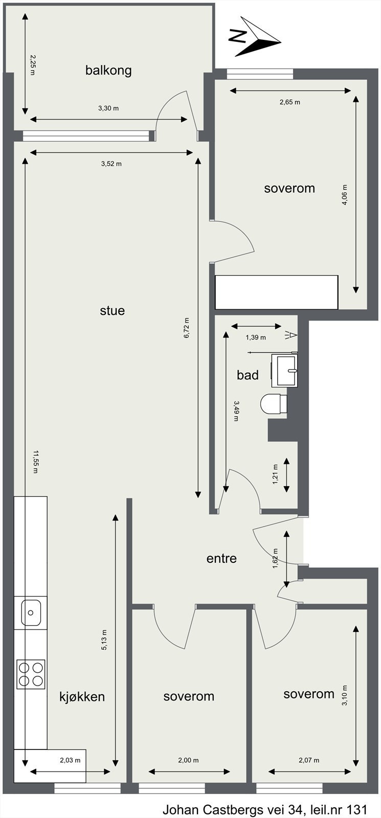 Plantegning med mål Galleribilde