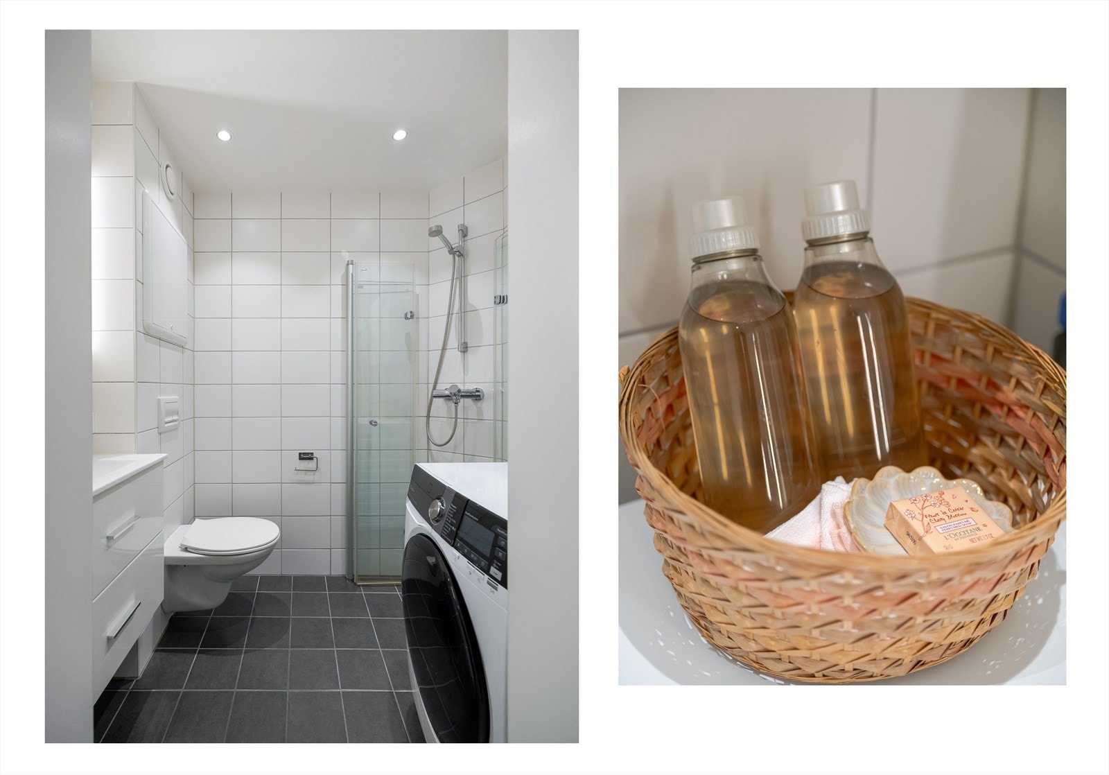 Flislagt og tidløst bad pusset opp i regi av borettslaget i 2017. Galleribilde