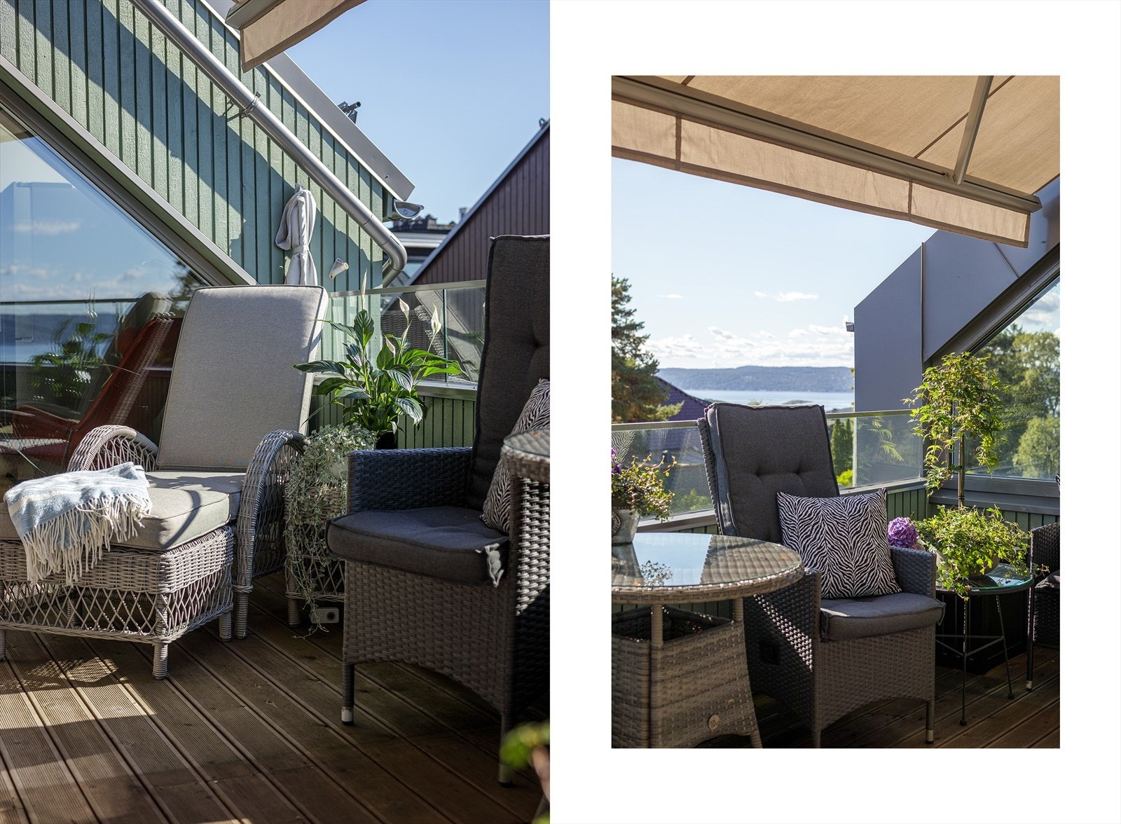 Terrassen kan overdekkes med markise Galleribilde