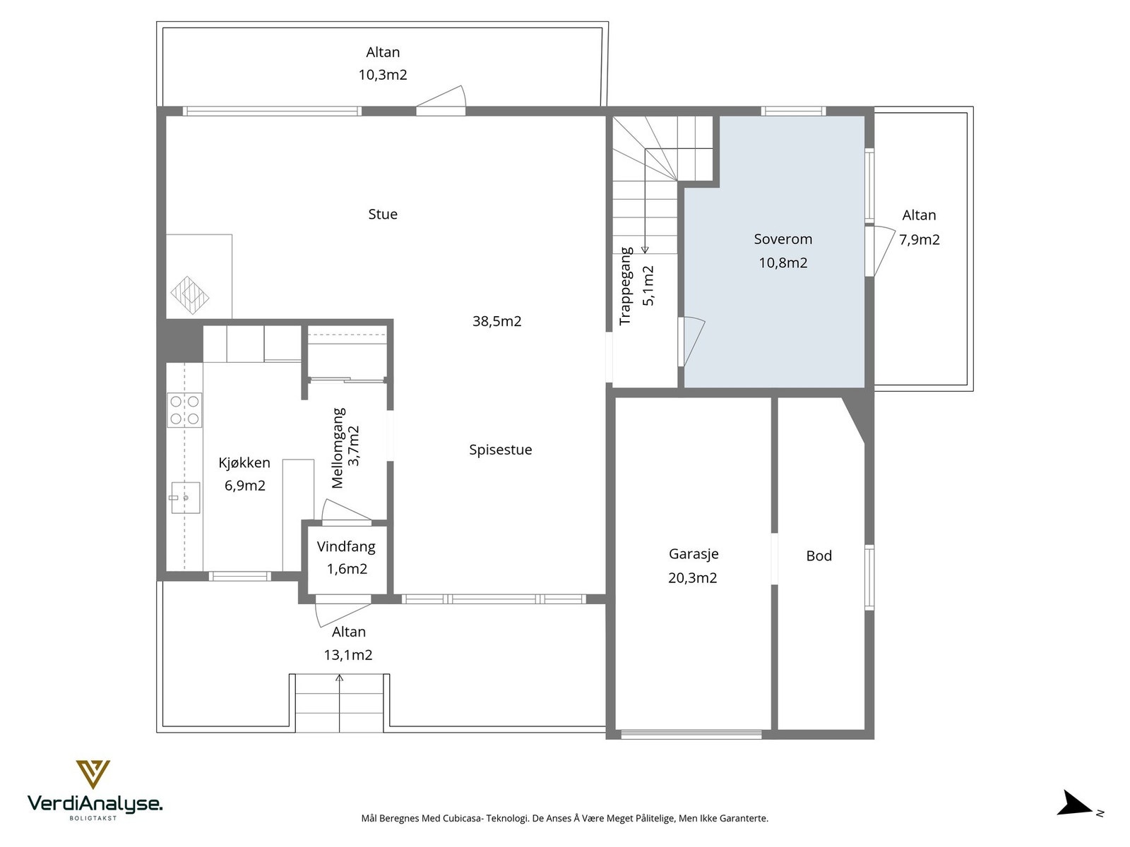 Planskisse hovedetasje. Galleribilde