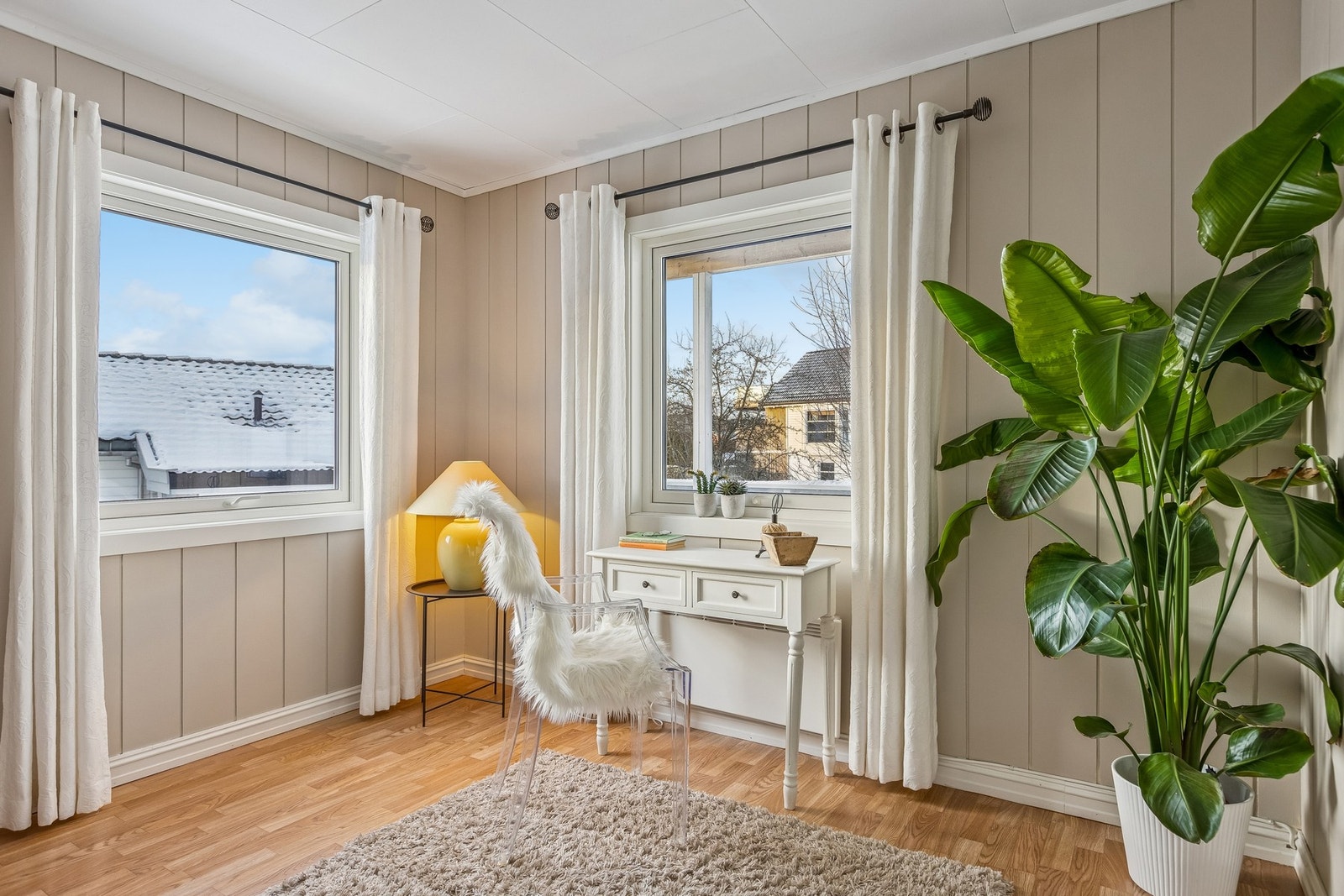 Rommet kan innredes etter egen ønske, for eksempel som hjemmekontor. Galleribilde