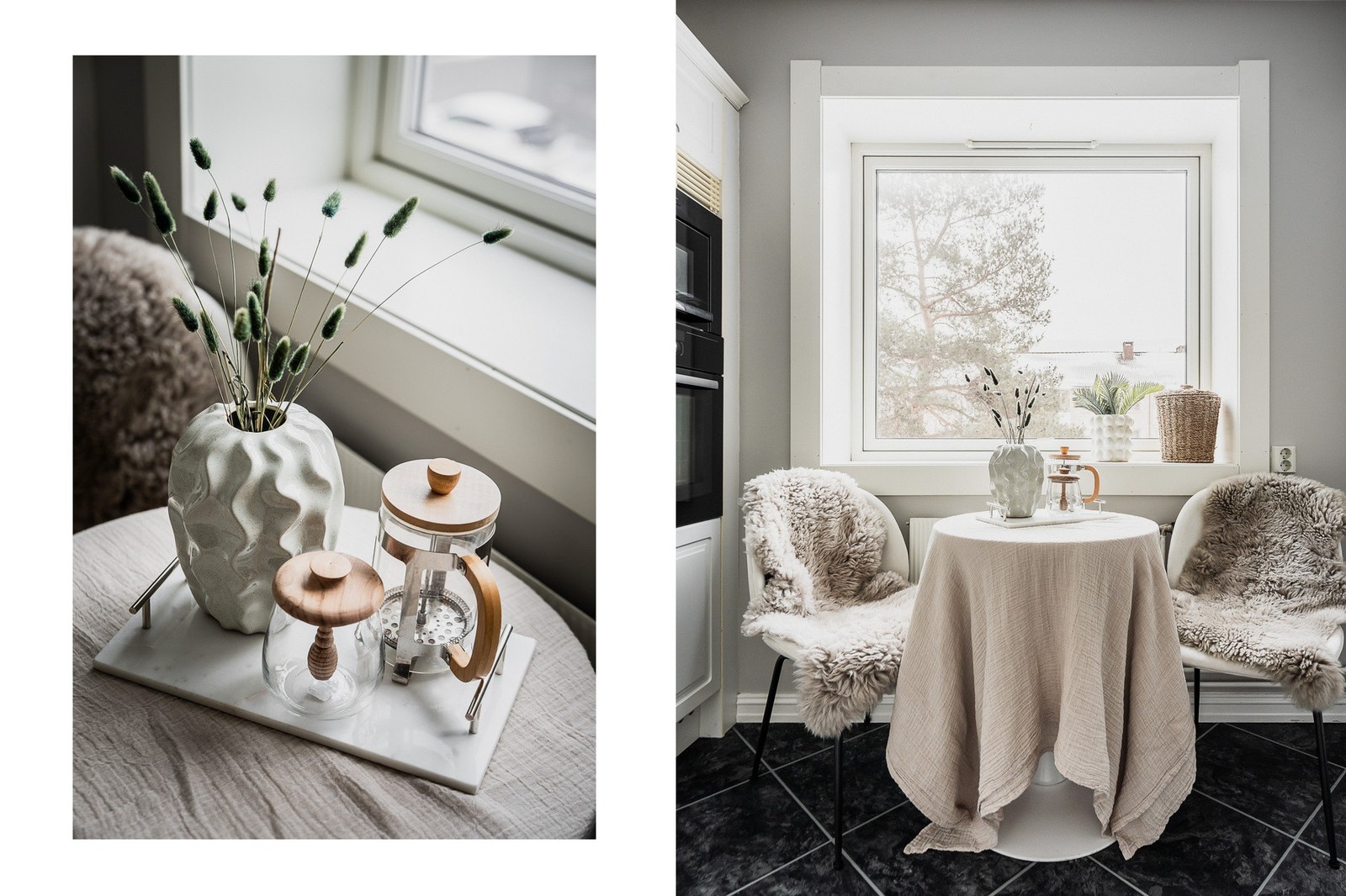 Rom for en hyggelig, liten spiseplass under vinduet. Galleribilde