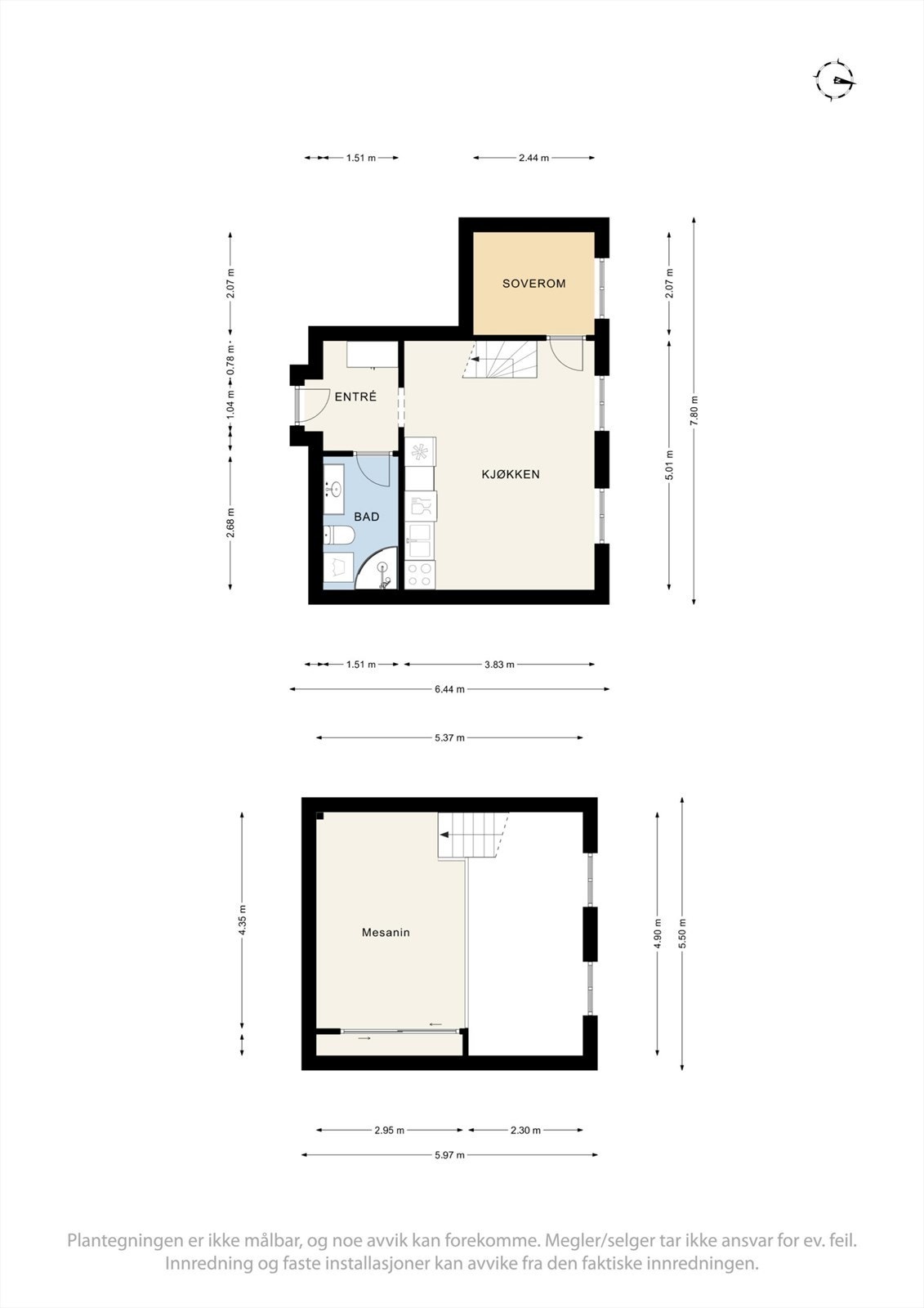 Leiligheten ligger i byggets 2. etasje og har følgende planløsning. Målene på plantegningen er ment som referanse og avvik kan derfor forekomme. Galleribilde