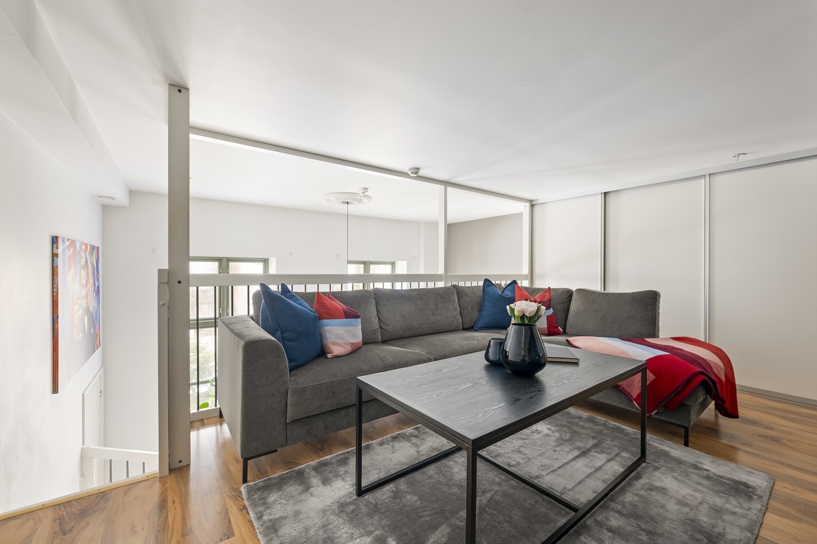 Mesaninen fungerer per dags dato som stue. Galleribilde