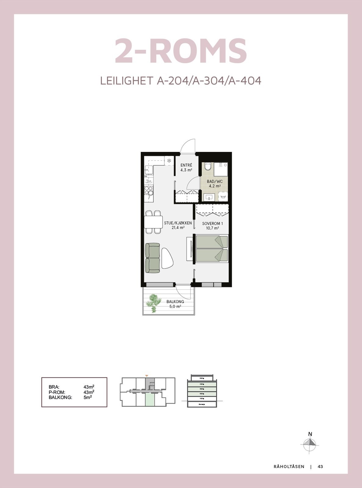 2-ROMS LEILIGHET A-204/A-304/A-404 Galleribilde