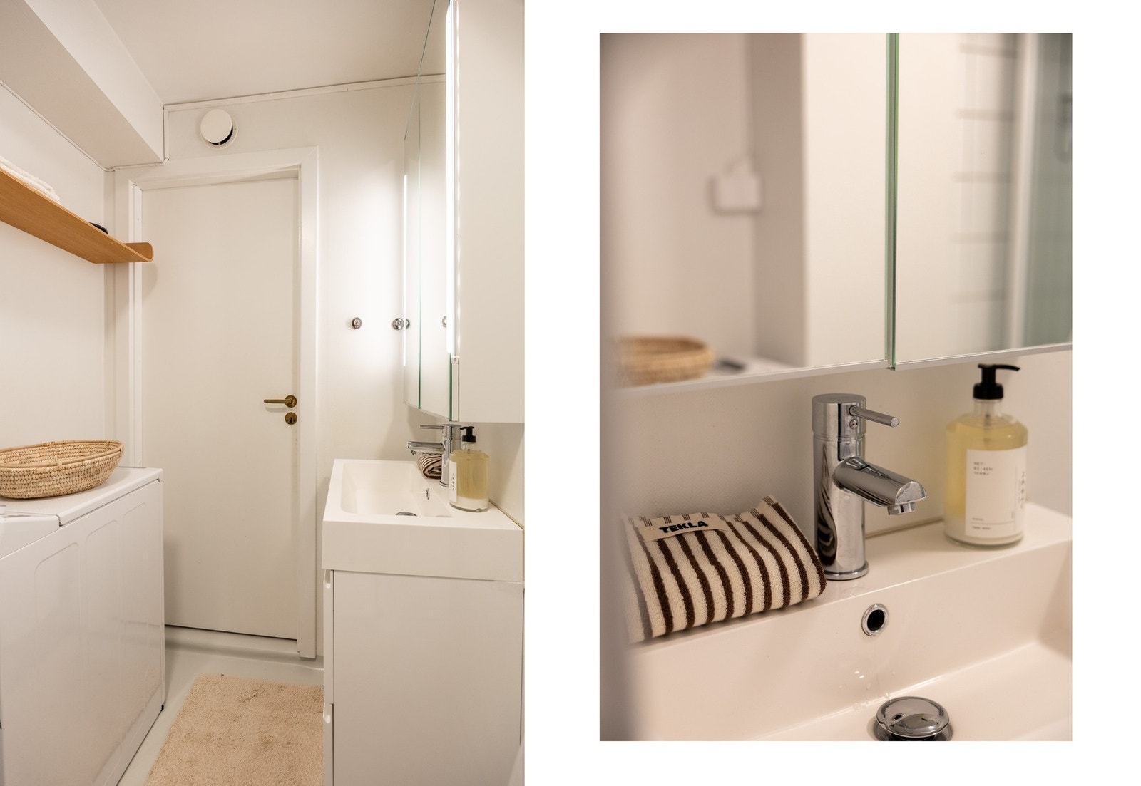 Badet har opplegg for vaskemaskin. Galleribilde