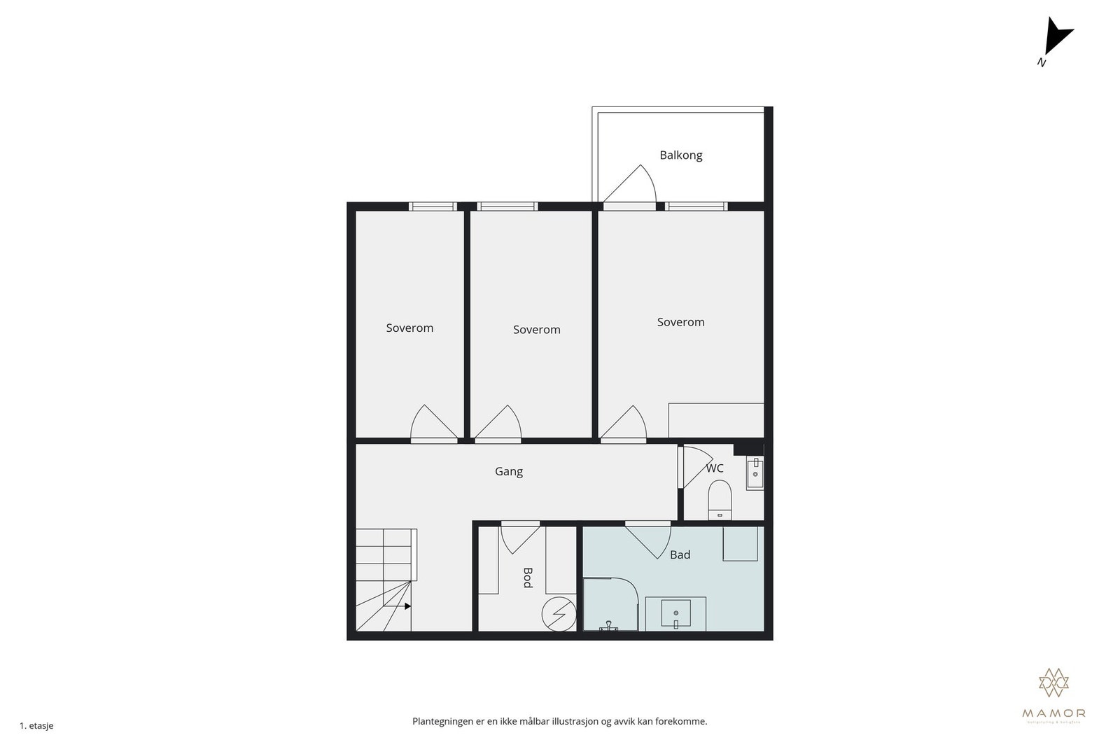 Plantegning underetasje. Galleribilde