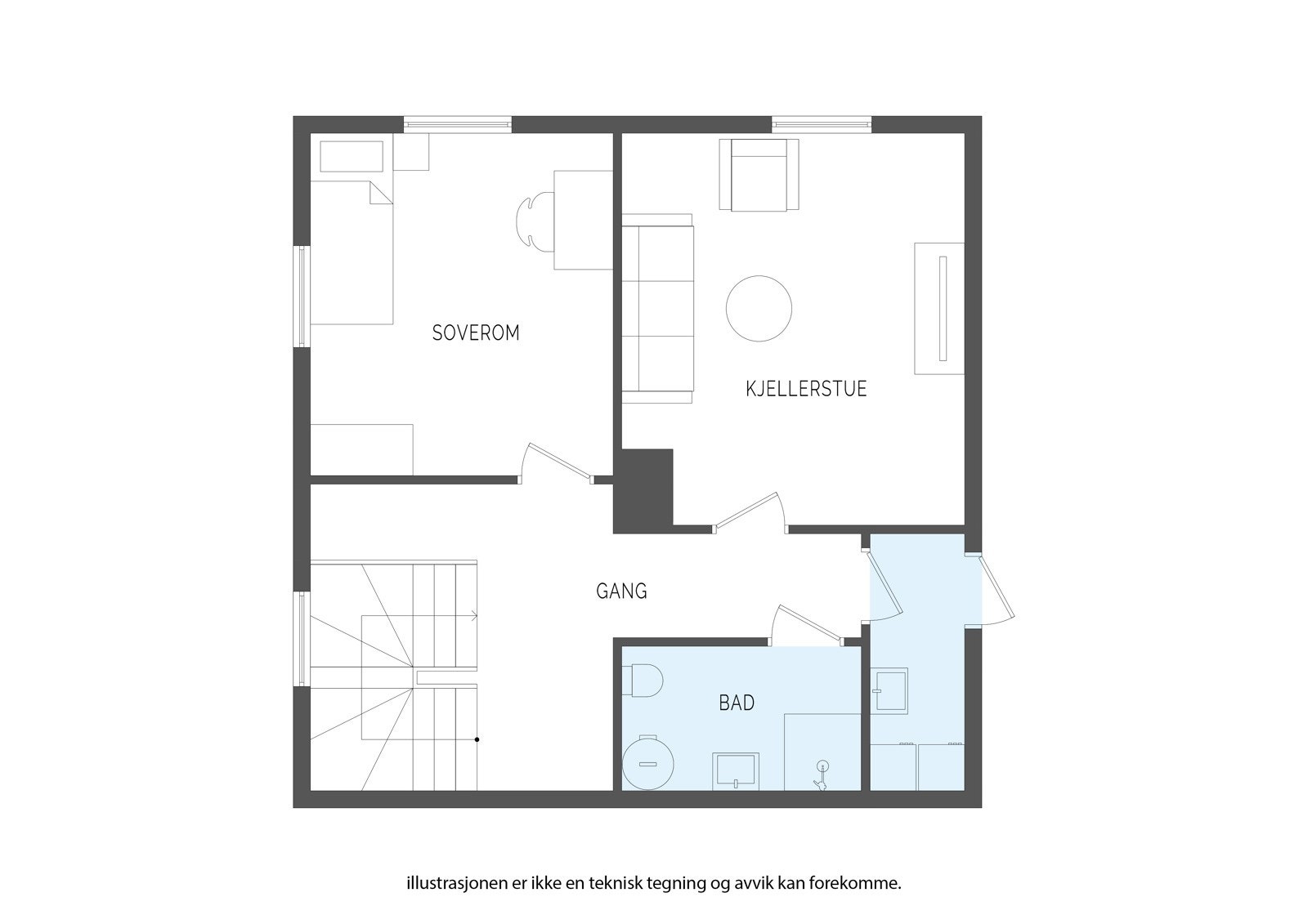 Plantegning kjeller Galleribilde