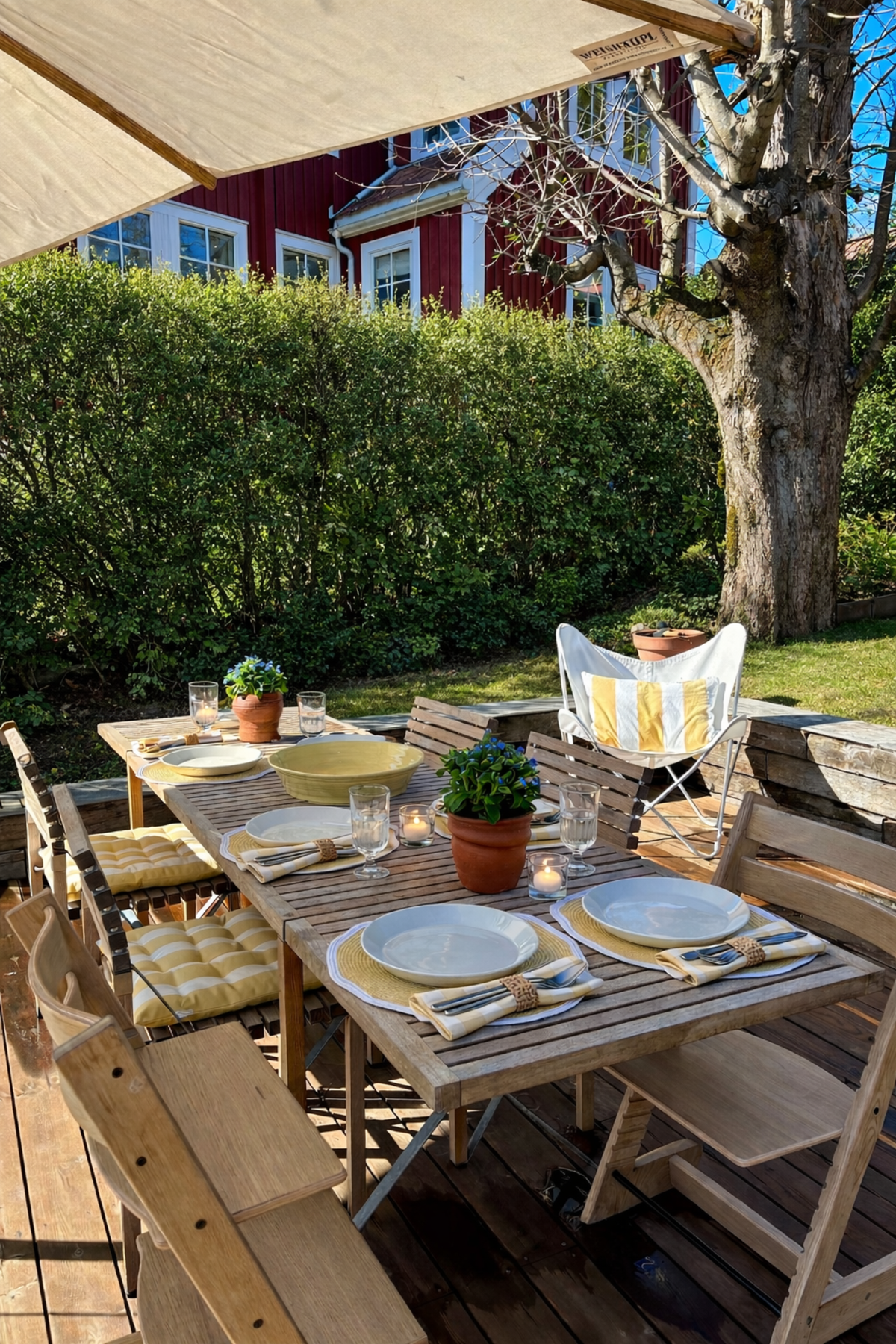 Middag i en skjermet oase. Galleribilde