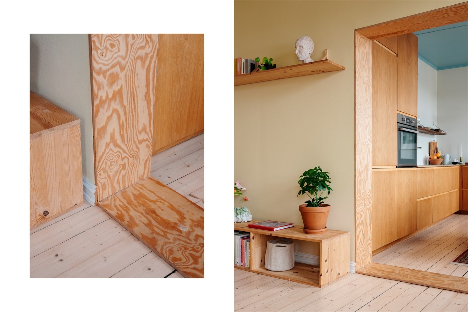 Gjennomgående originale furugulv og detaljer i eik tilfører leiligheten både varme og eksklusivitet. Galleribilde