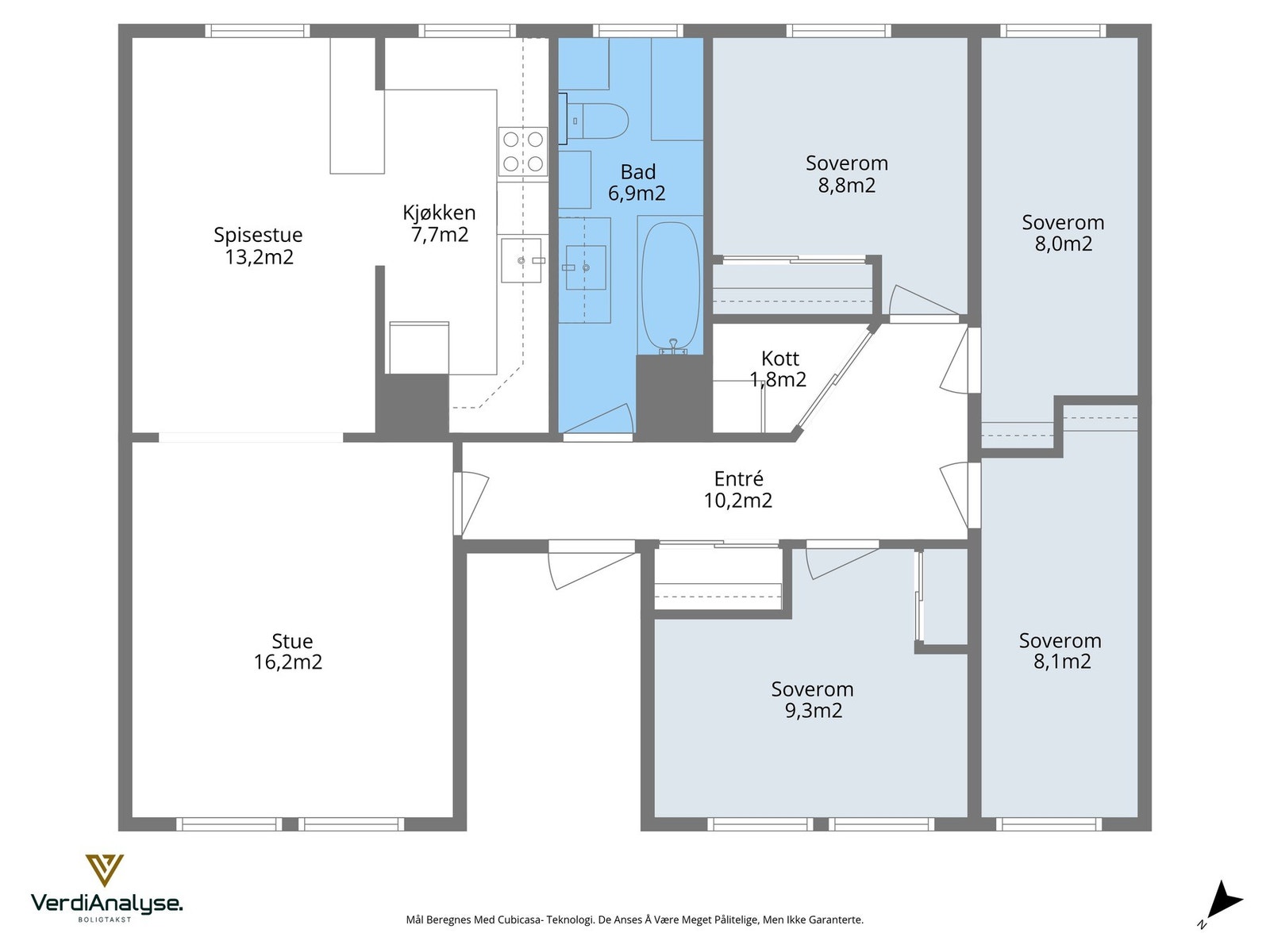 Planskisse av leiligheten. Galleribilde