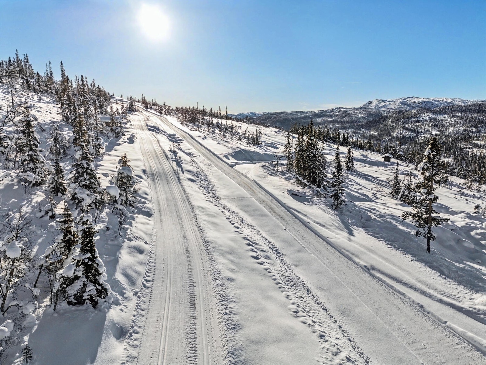Skiløypene like ovenfor hytta. Galleribilde