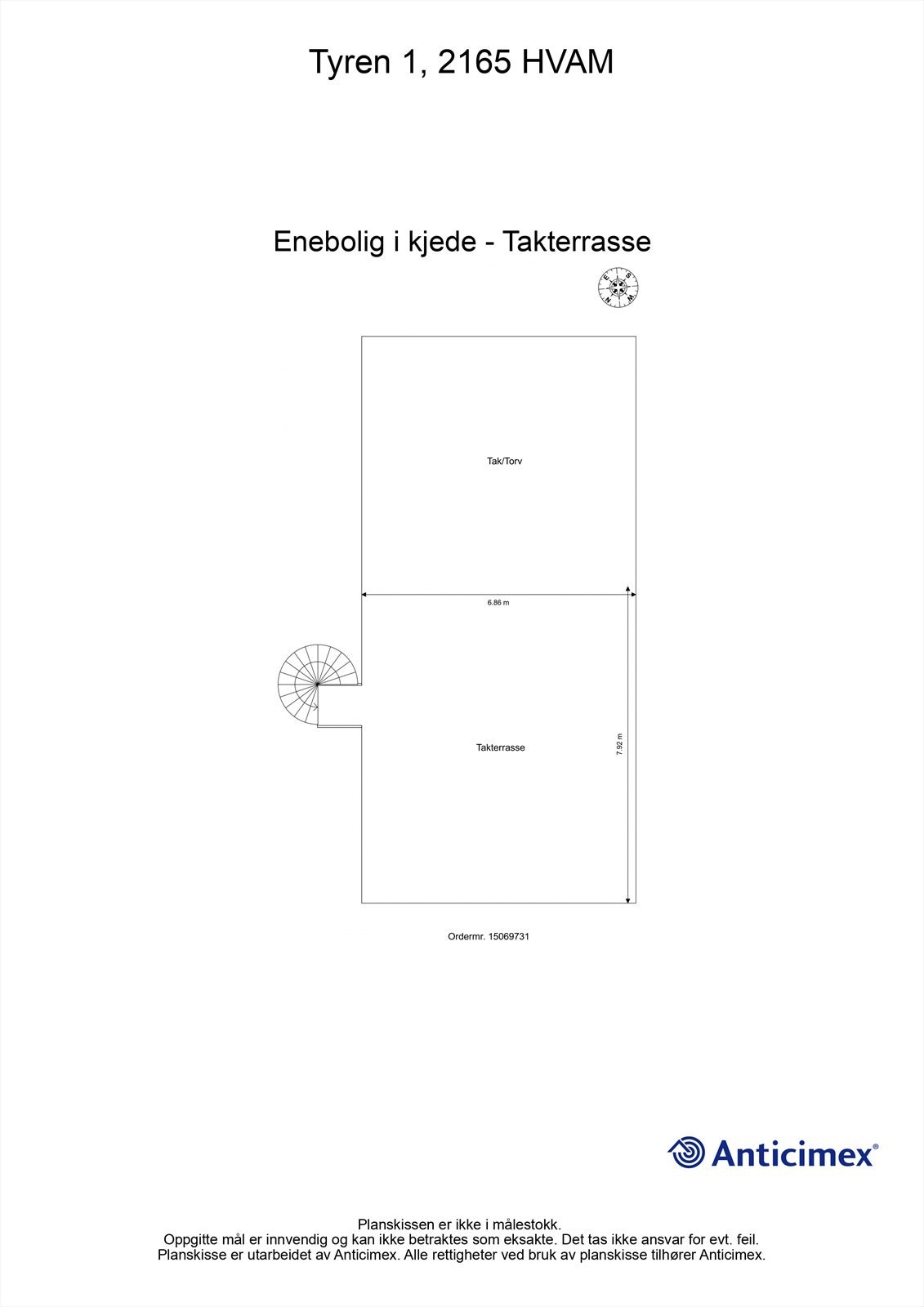 Plantegning takterrasse. Galleribilde