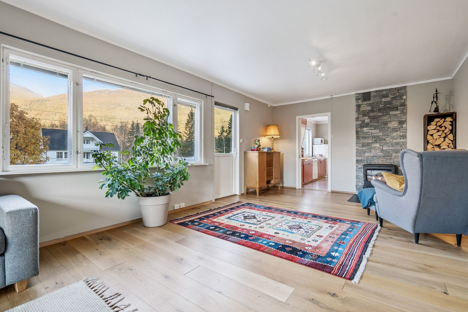 Lys stue med flott utsikt. Galleribilde