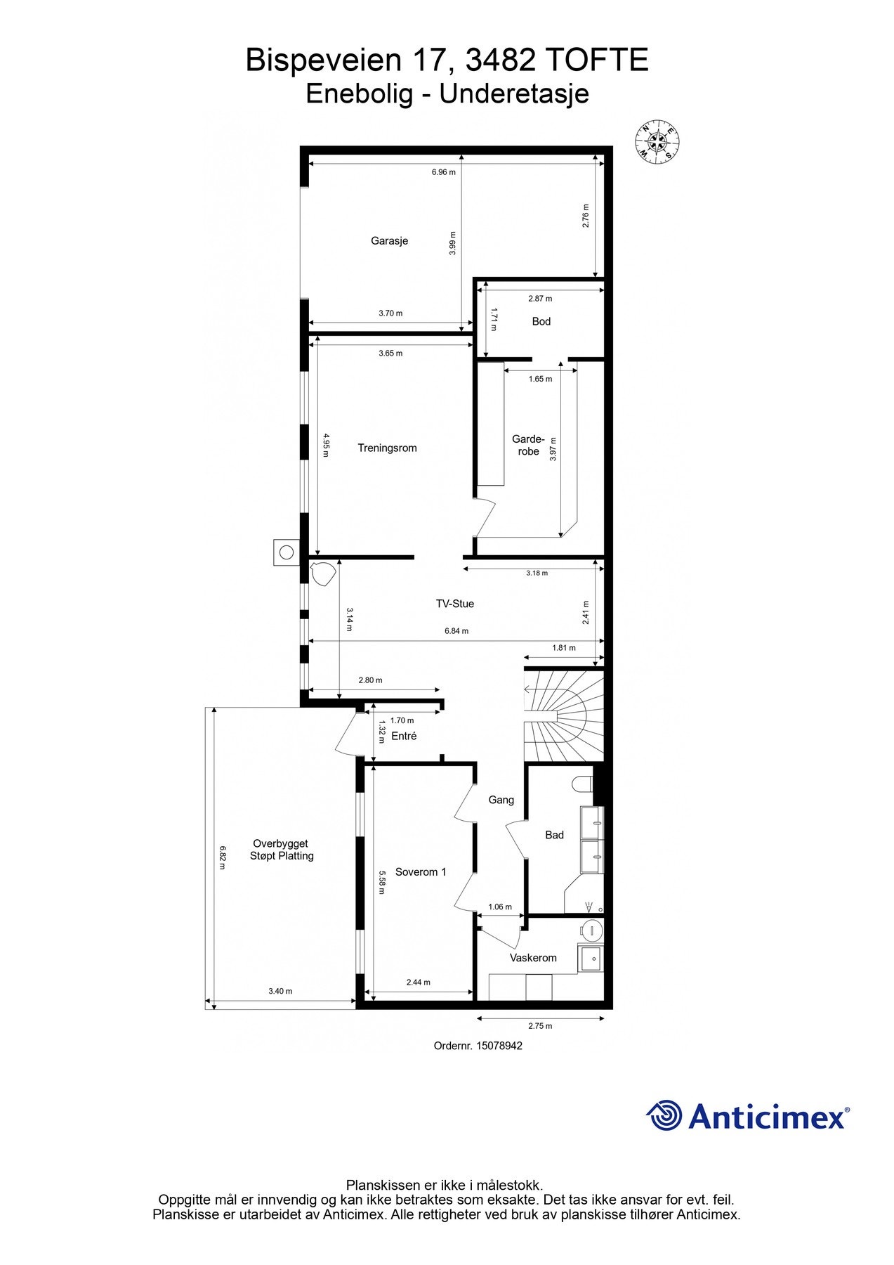 Vi begynner med plantegningen her også. Galleribilde
