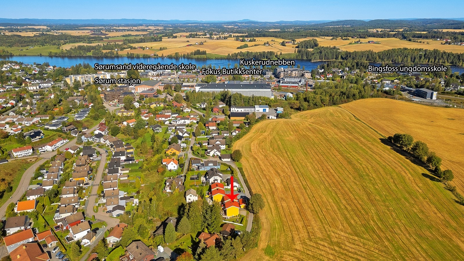 Området tilbyr gode muligheter for trening og fritidsaktiviteter, gode servicetilbud, skoler og barnehager. Galleribilde