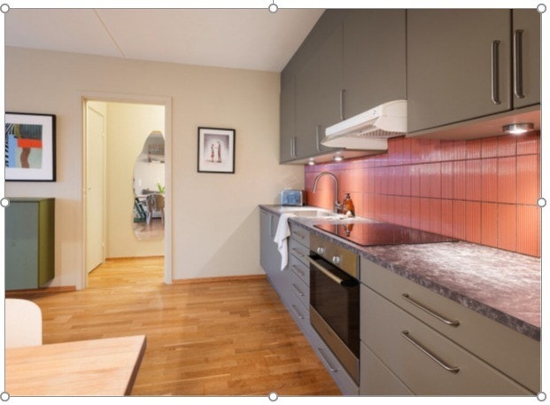 Kjøkken mot mellomgang Galleribilde