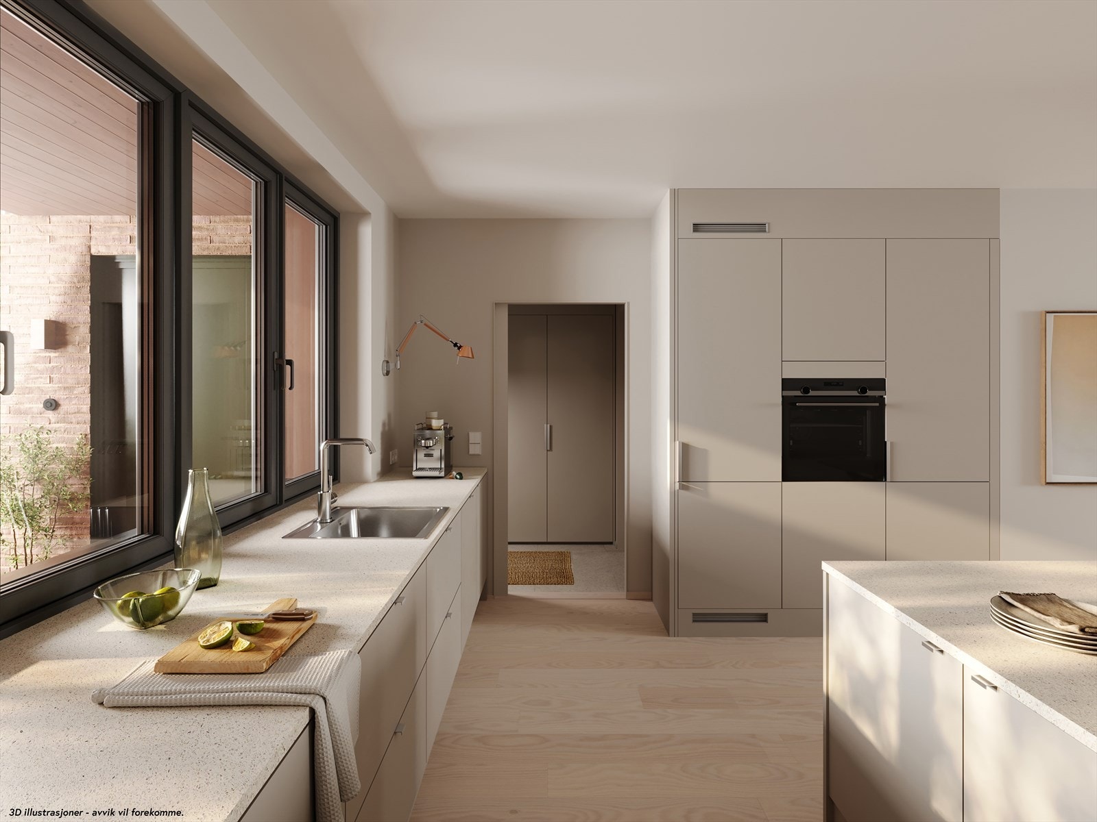 Alle boliger leveres med malt kjøkken med integrerte hvitevarer, peis, flislagt gulv i entre, vaskerom og bad, og ekstra brede, 1-stavs tregulv. Galleribilde