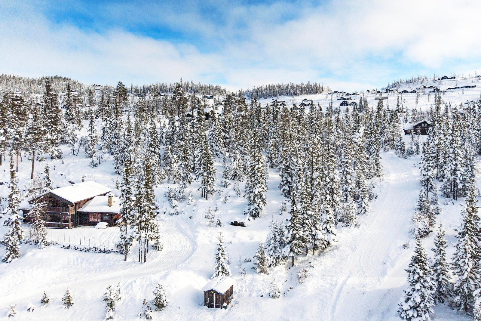 Langrennsløype som nærmeste nabo. Galleribilde