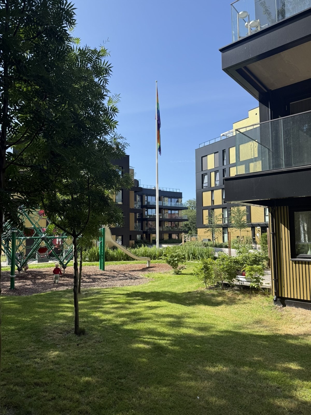 De grønne fellesområdene er et hyggelig samlingspunkt for beboerne. Galleribilde