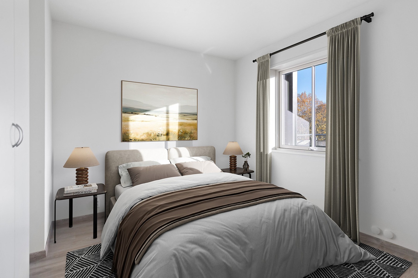 Soverom. Bildet er digitalt møblert. Galleribilde