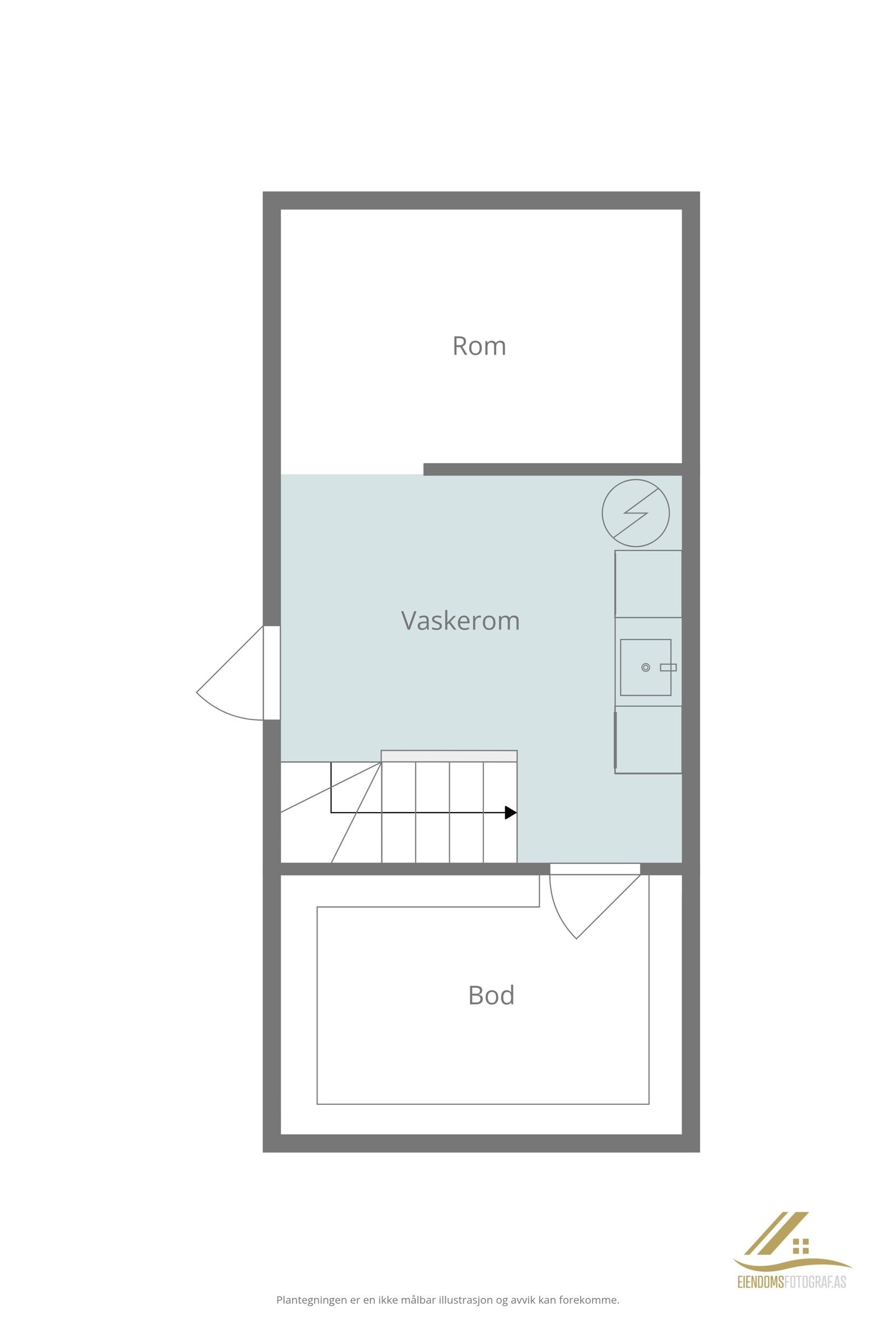 Plantegning, kjelleretasje | kjeller er utvidet i 1962 og 2020 og vesentlig modernisert Galleribilde