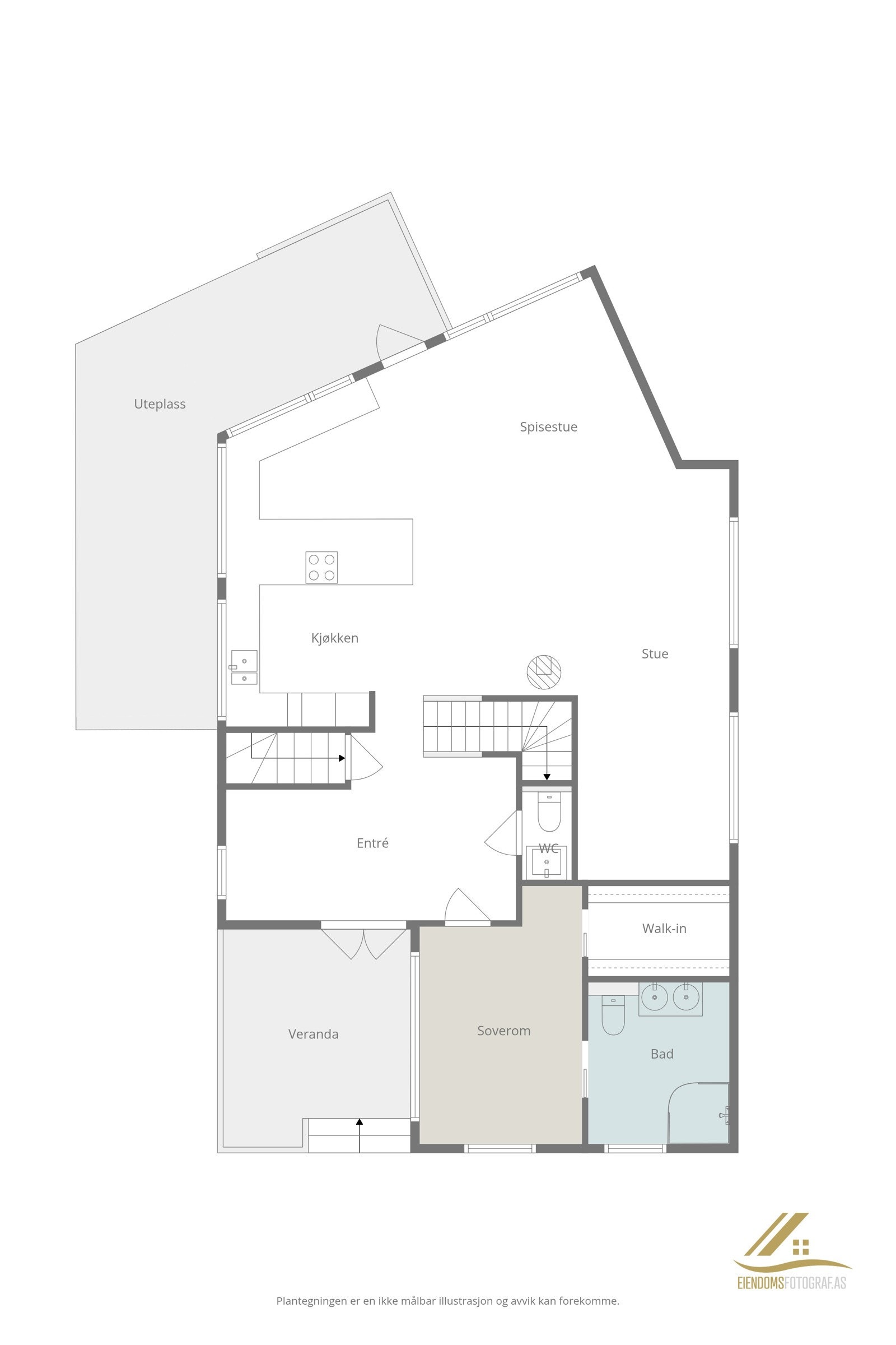 Plantegning, hovedetasje Galleribilde