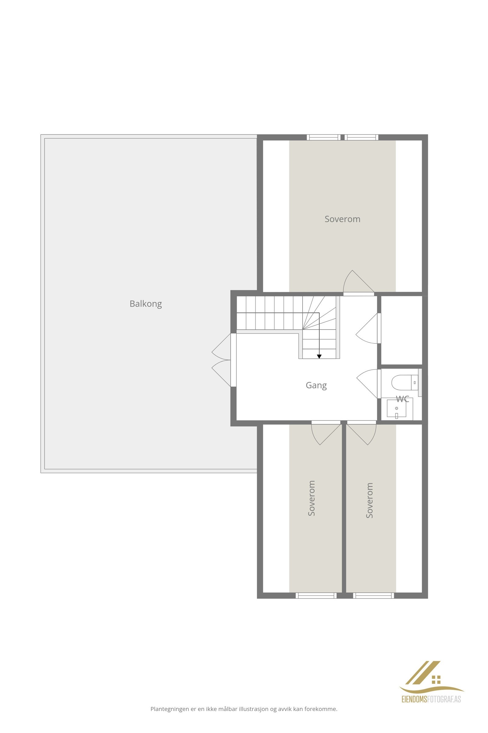 Plantegning, 2. etasjen | i boden er det balanserte ventilasjonsanlegget plassert, type Flexit | anlegget er appstyrt (Nordic 3) Galleribilde