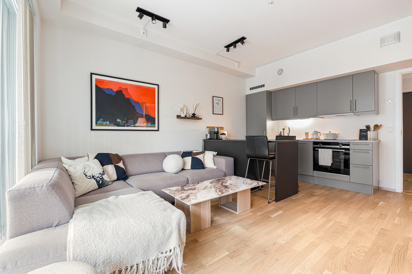 Velkommen til en strøken og påkostet 2-roms leilighet med en av de mest attraktive beliggenhetene på Nyhavna. Galleribilde