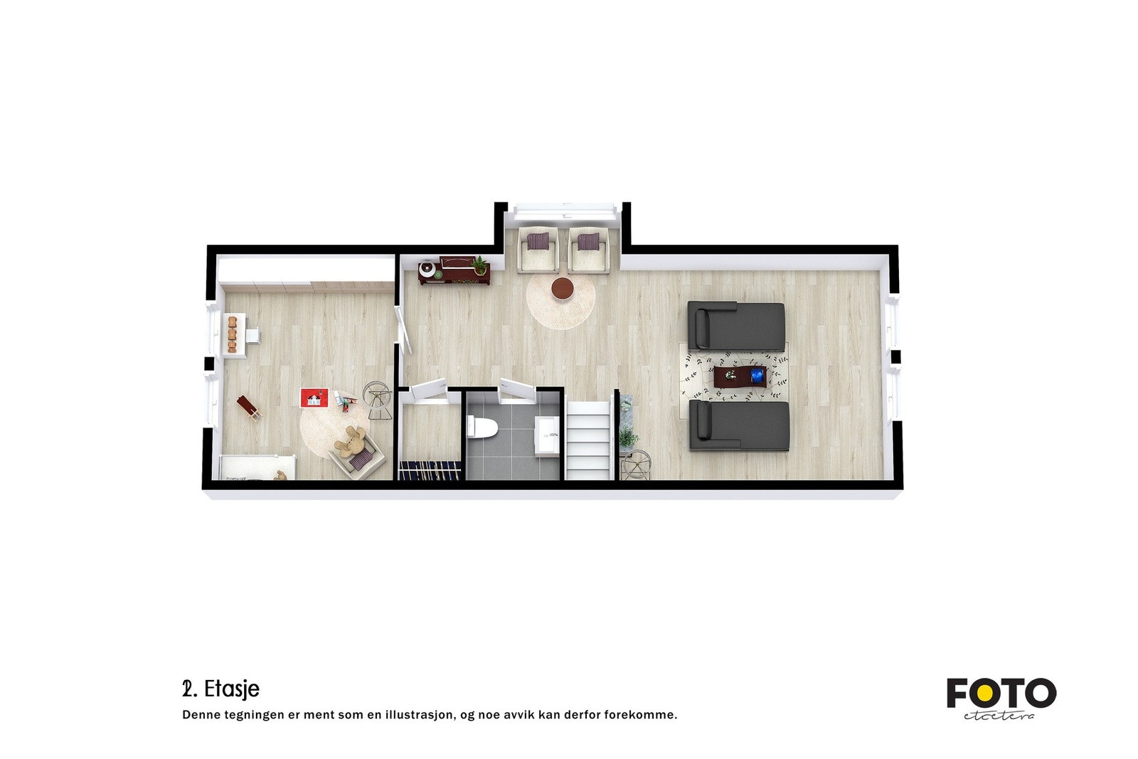 Plantegning 3D - 2. etasje Galleribilde