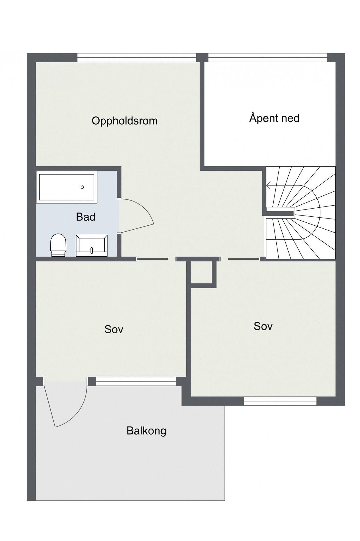 Plantegning loftetasje. Galleribilde