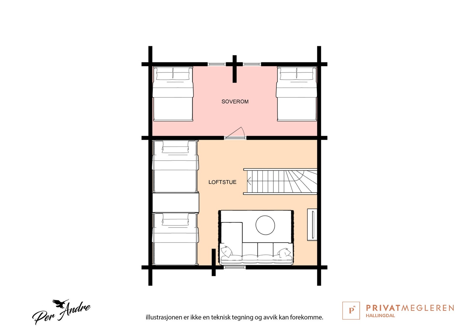 Plantegning av andre etasje. Galleribilde