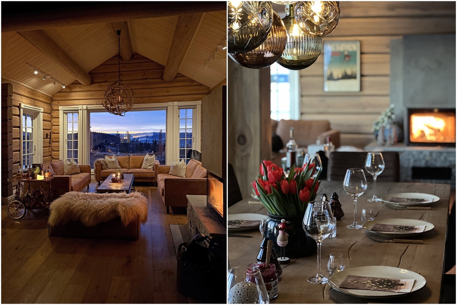 Selgers bilde. Det store stuevindu er hjertet av hytta og byr på fine inntrykk året rundt. Galleribilde