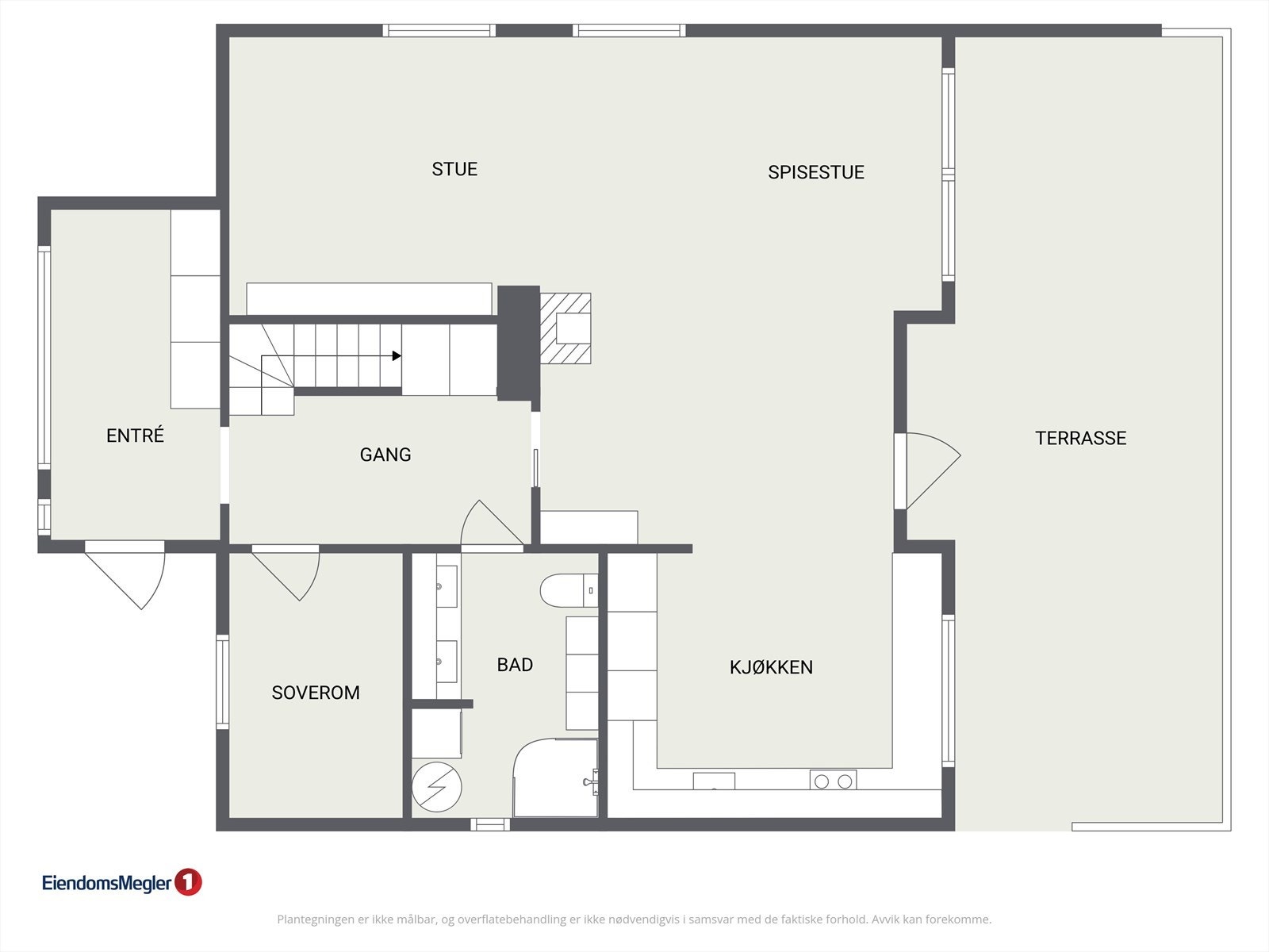Plantegning 1. etasje Galleribilde