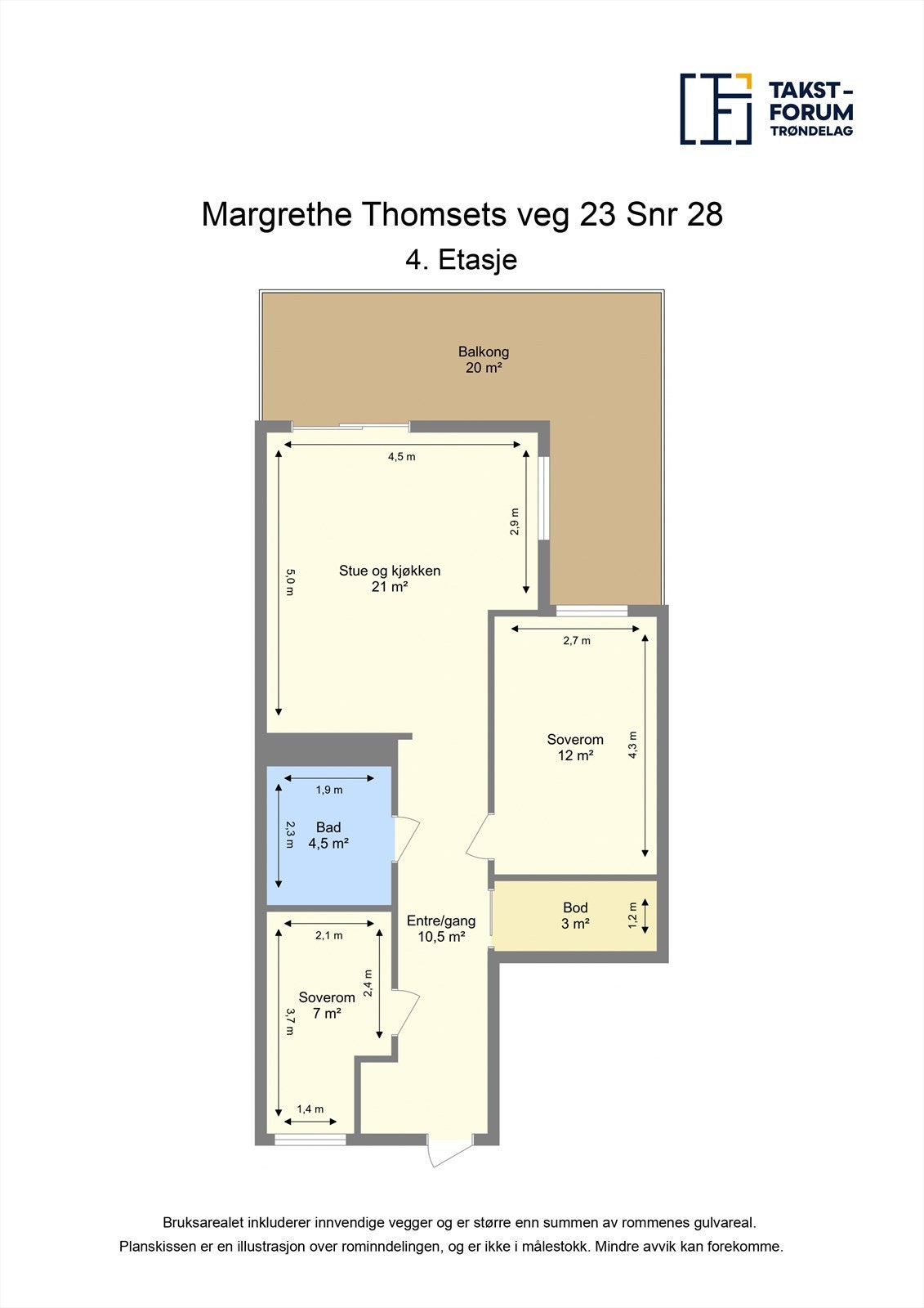 Plantegning. Leiligheten disponerer også en bod i kjelleren. Galleribilde