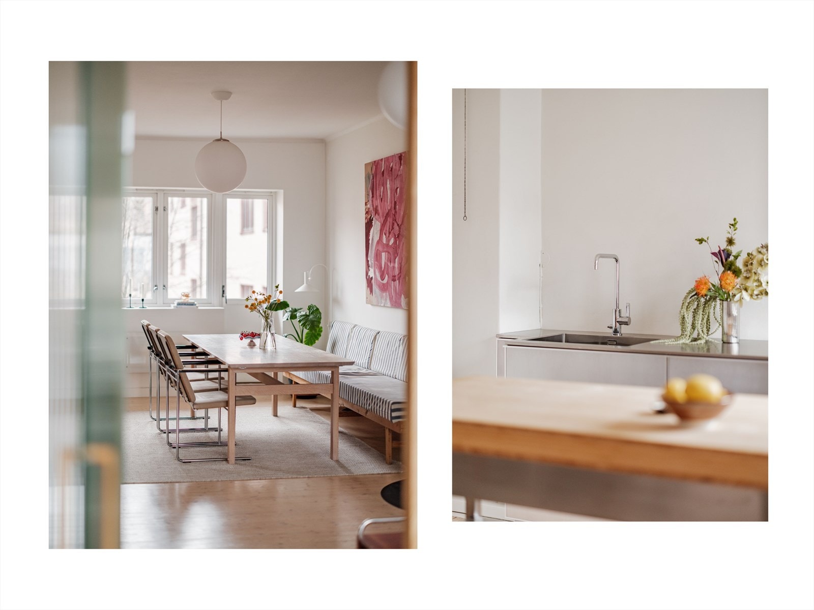 Leiligheten har en åpen og sosial planløsning med flere soner. Galleribilde