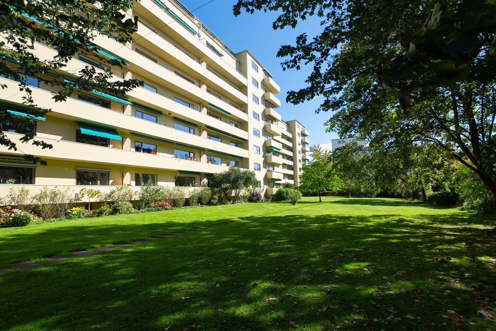Frodig hage til glede for sameiets små og store beboere. Galleribilde