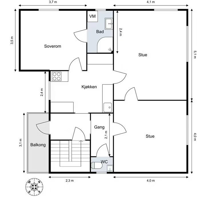 Romtegning Galleribilde