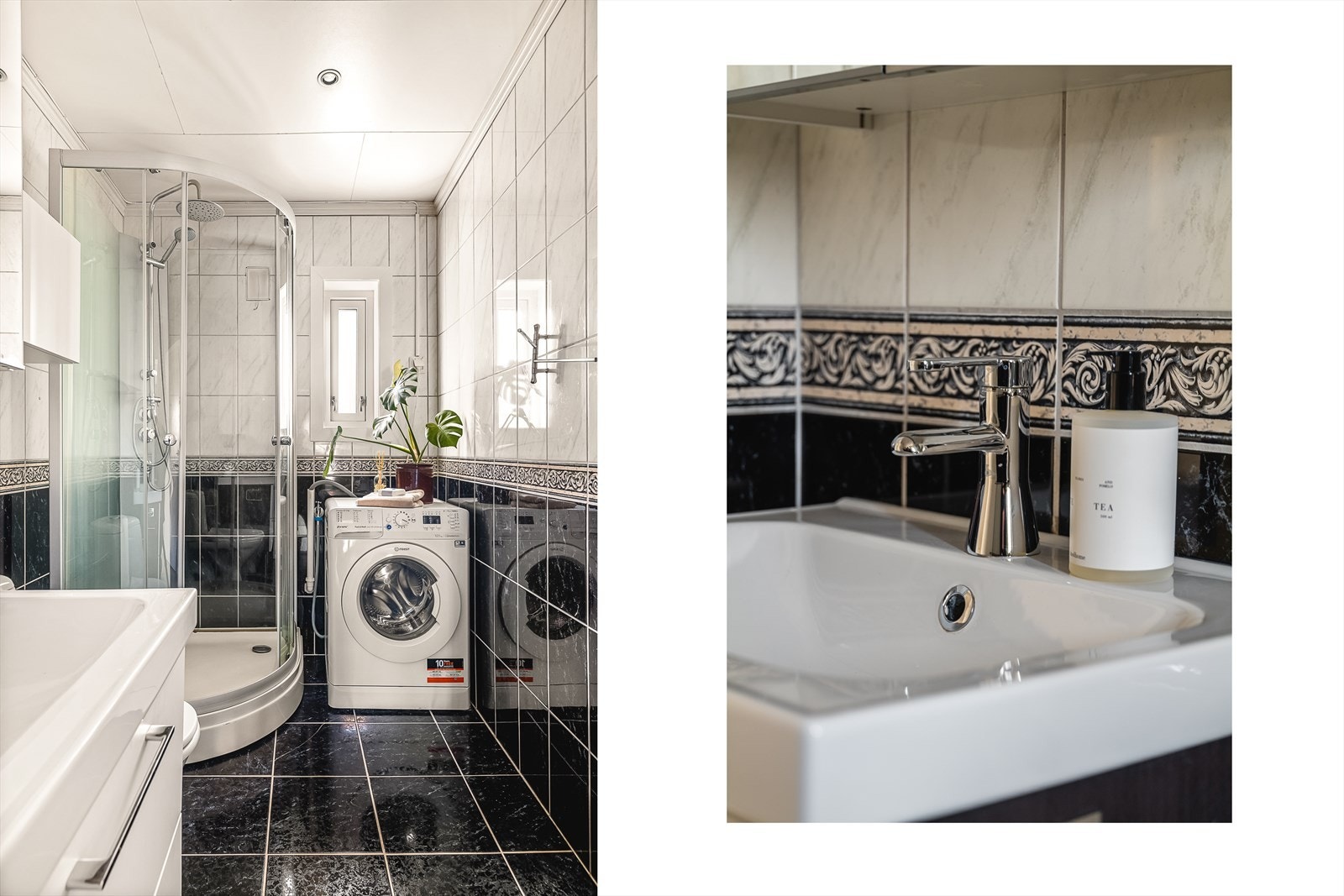 Helfliset bad på 4,2 m² med varmekabler i gulv. Galleribilde