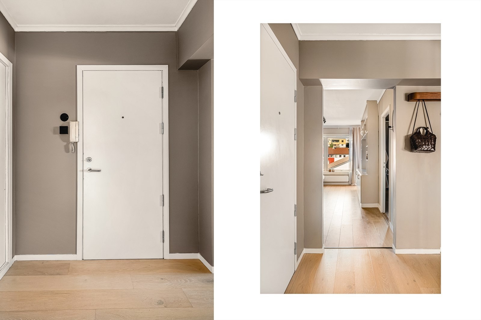 Velkommen hjem! Entréen er god utnyttet med god plass til garderobeskap Galleribilde