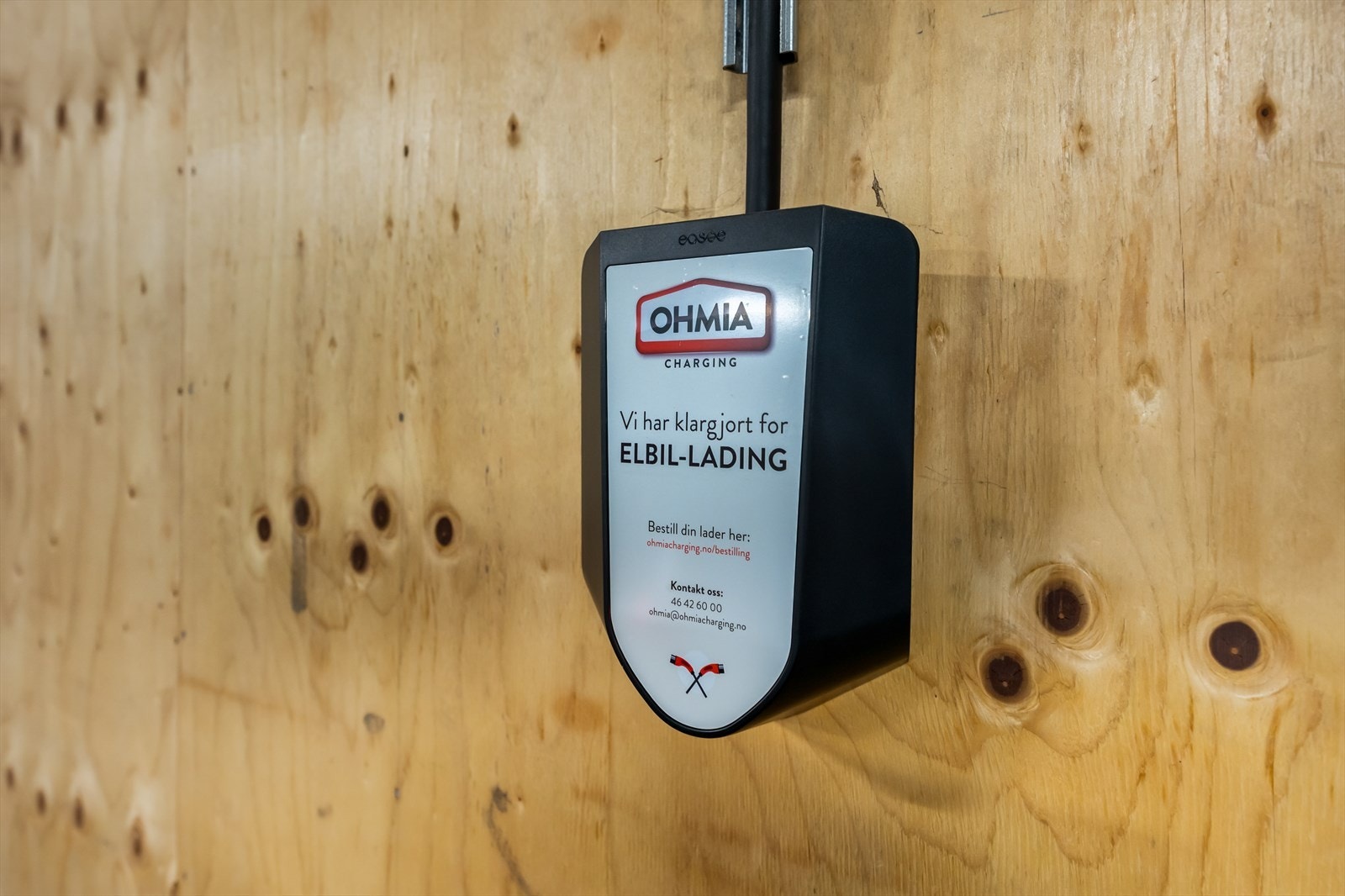 Det er installert ladepunkt via Ohmia Charging til alle garasjeplasser. Galleribilde
