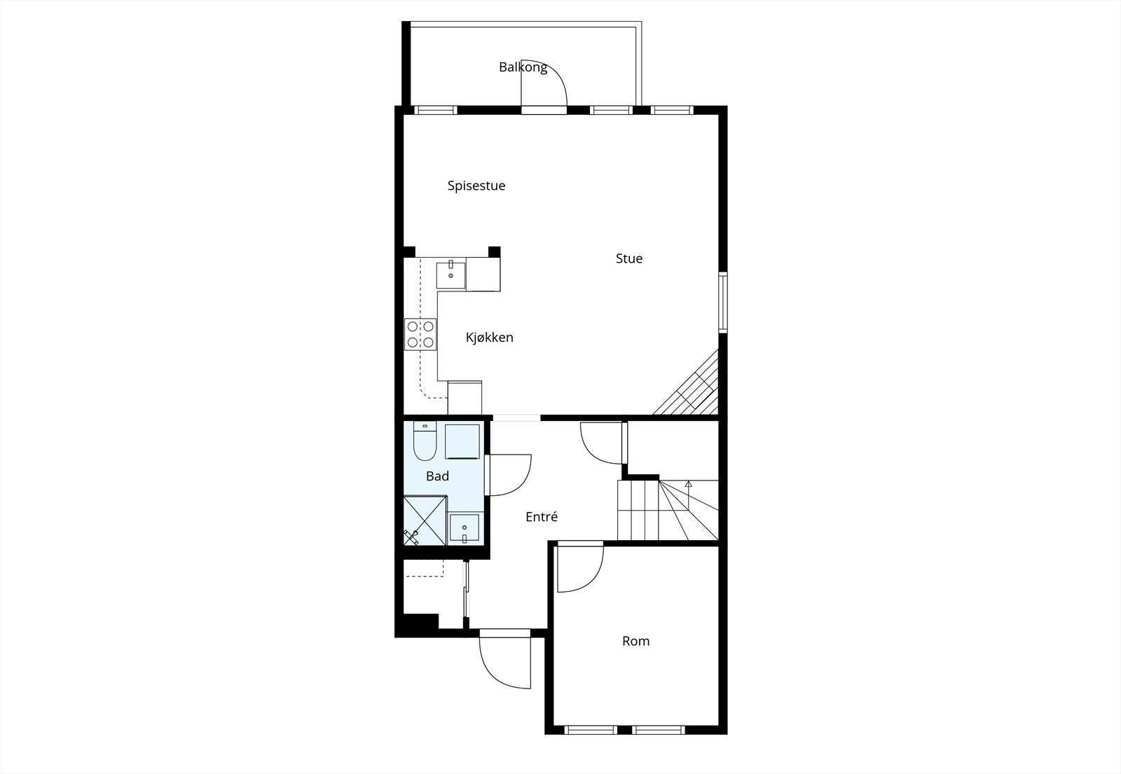 Planløsning 1. etasje Galleribilde